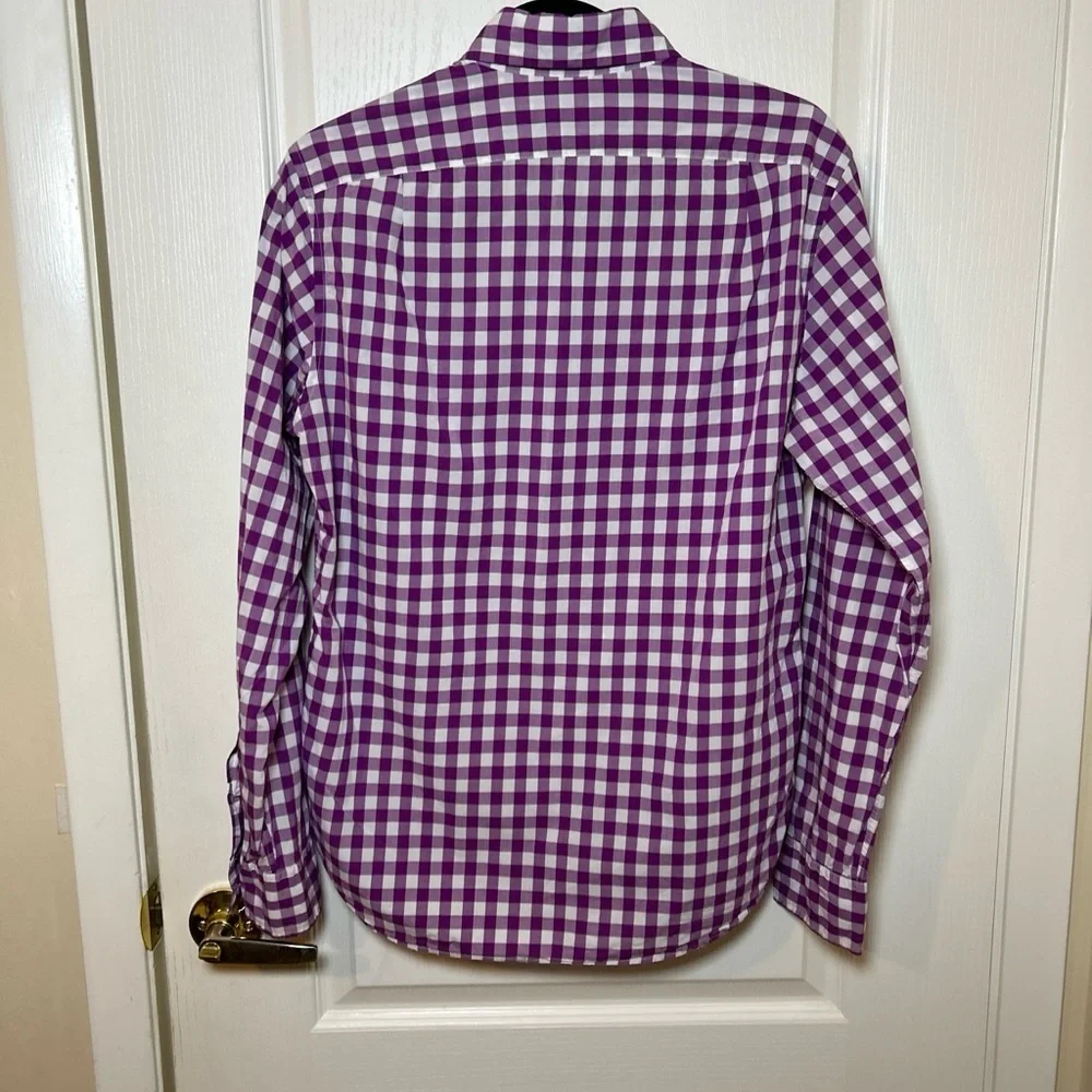 J.Crew Men’s Purple/white Small Slim Fit Button Down Shirt plaid EUC